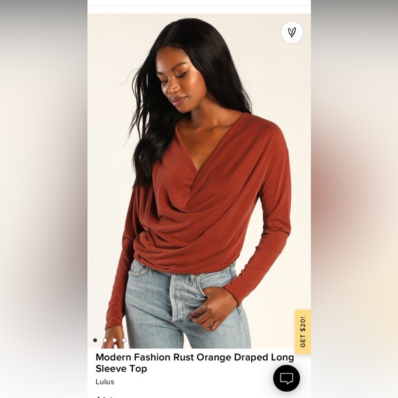 Lulus draped long sleeve top - small - Picture 3 of 5